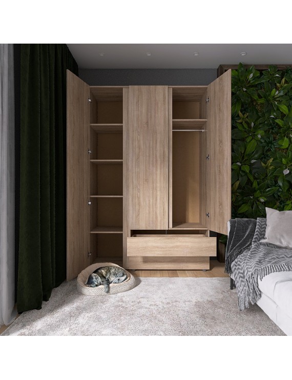 Шафа тридверна Еверест ШЛ-3 Лайт Дуб сонома (DTM-4677)