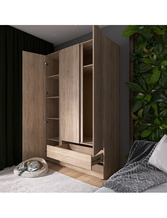 Шафа тридверна Еверест ШЛ-3 Лайт Дуб сонома (DTM-4677)