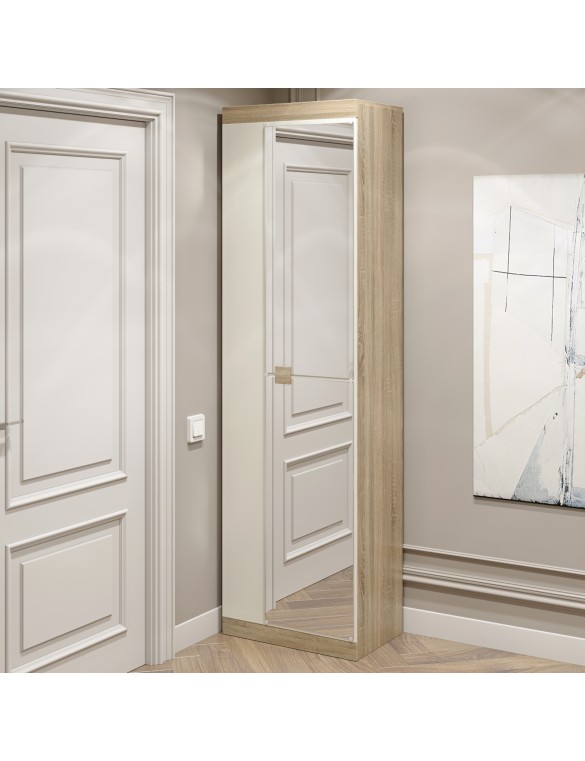 Шафа розпашна Еверест Соната-600 з дзеркалом дуб сонома + білий (DTM-2633)