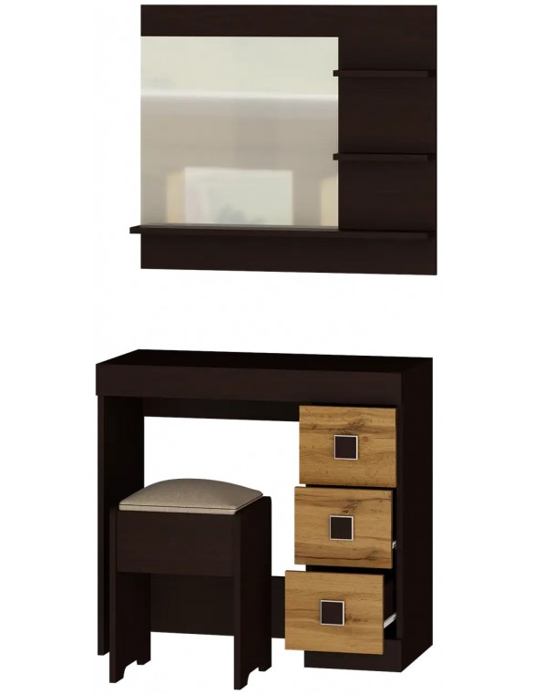 Трюмо Соната Еверест Комплект для спальні (3 елементи) венге темний + дуб крафт золотий (DTM-2607)