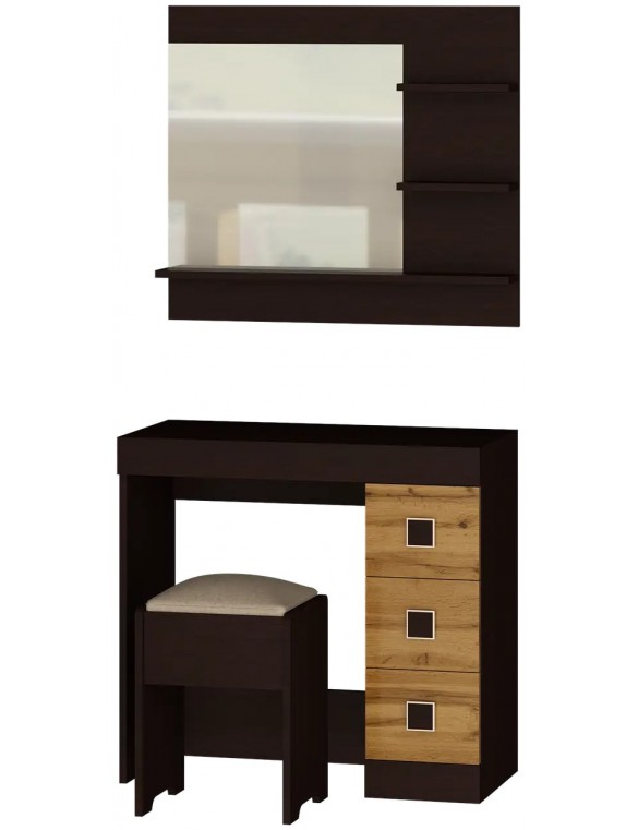 Трюмо Соната Еверест Комплект для спальні (3 елементи) венге темний + дуб крафт золотий (DTM-2607)