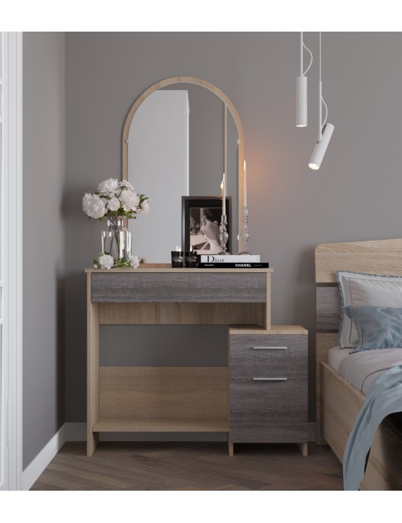 Трюмо-1 комплект для спальні Еверест сонома+трюфель (DTM-2460)