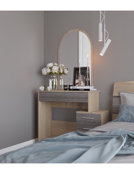 Трюмо-1 комплект для спальні Еверест сонома+трюфель (DTM-2460)