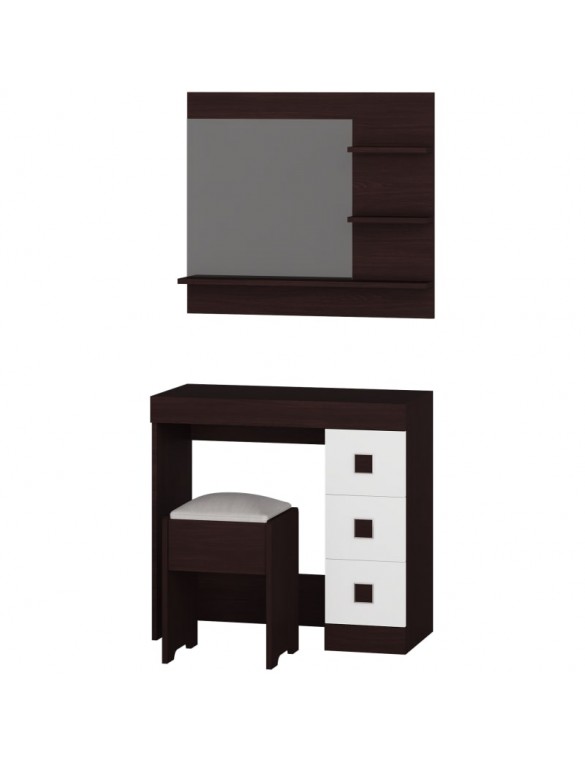 Трюмо Соната Еверест Комплект для спальні (3 елементи) венге темний + білий (DTM-2606)