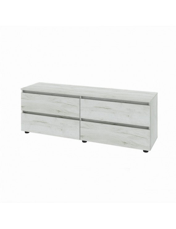 Тумба під телевізор Еверест ЛТВ-1400 Лайт 140х38х49 см Дуб Крафт білий (DTM-071082)