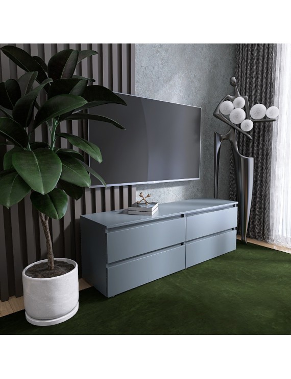 Тумба під телевізор Еверест ЛТВ-1400 Лайт 140х38х49 см Графіт (DTM-4910)