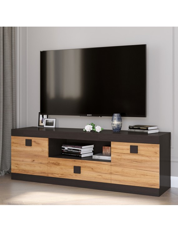 Тумба Еверест ТВ 1500 Соната 150х38х50 венге темний + дуб крафт золотий (DTM-2263)