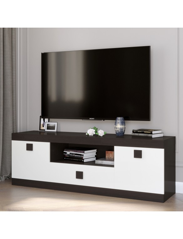 Тумба Еверест ТВ 1500 Соната 150х38х50 венге темний + білий (DTM-2264)
