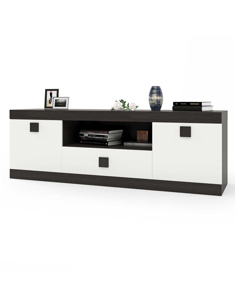 Тумба Еверест ТВ 1500 Соната 150х38х50 венге темний + білий (DTM-2264)