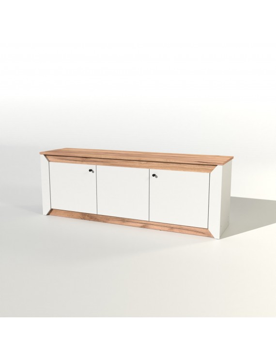 Тумба під телевізор Еверест Нордік ТВ-1500 Білий + Дуб крафт золотий (DTM-5541)