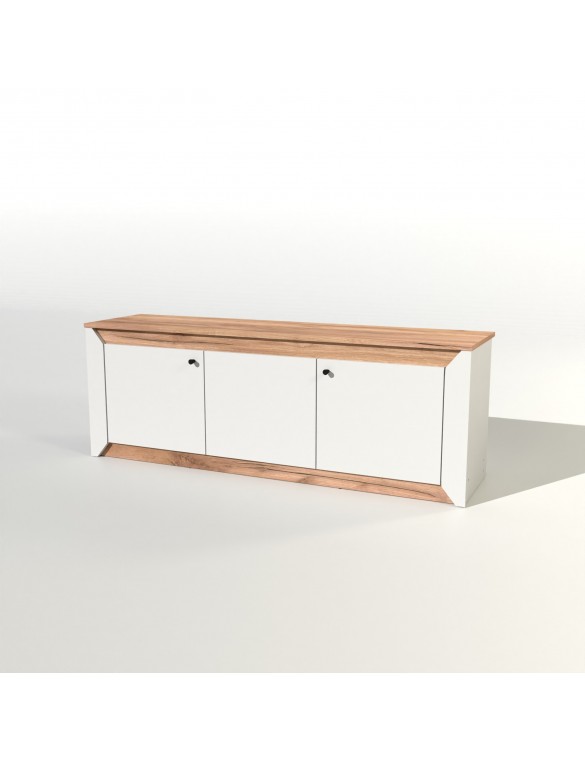 Тумба під телевізор Еверест Нордік ТВ-1500 Білий + Дуб крафт золотий (DTM-5541)