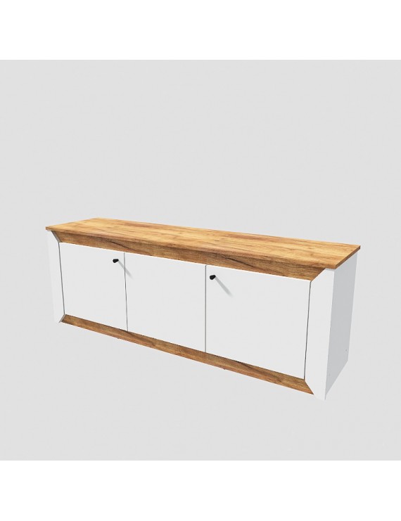 Тумба під телевізор Еверест Нордік ТВ-1500 Білий + Дуб крафт золотий (DTM-5541)