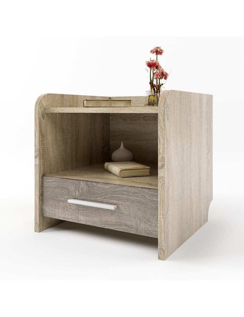 Тумба біля ліжка Еверест Т-1 40х40х40 сонома + трюфель (DTM-2079)