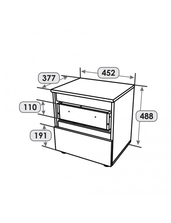 Тумба приліжкова Еверест ТЛ-1 Лайт 45х38х49 см Дуб Крафт білий (DTM-071083)