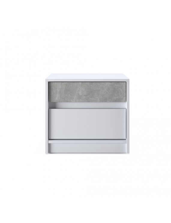 Тумба приліжкова Еверест Стайл-500 50,2х39х44,2 см Німфея Альба (білий)/Бетон (DTM-071154)