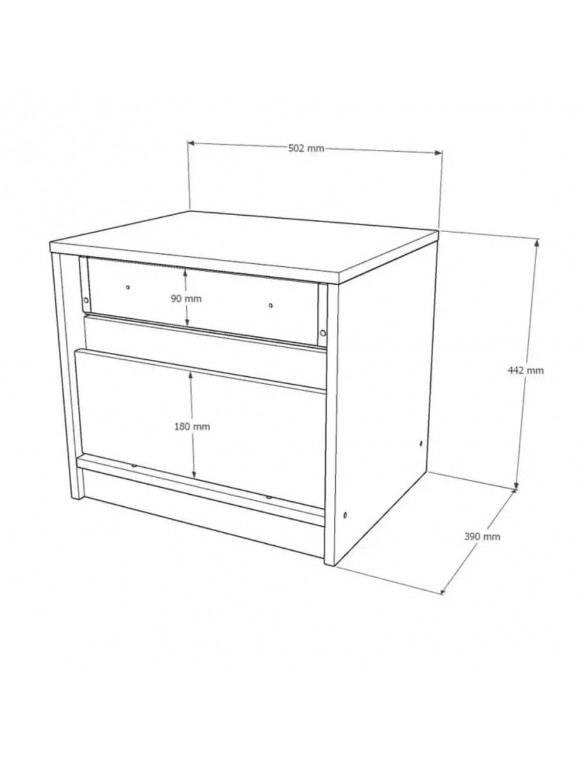 Тумба приліжкова Еверест Стайл-500 50,2х39х44,2 см Німфея Альба (білий)/Бетон (DTM-071154)