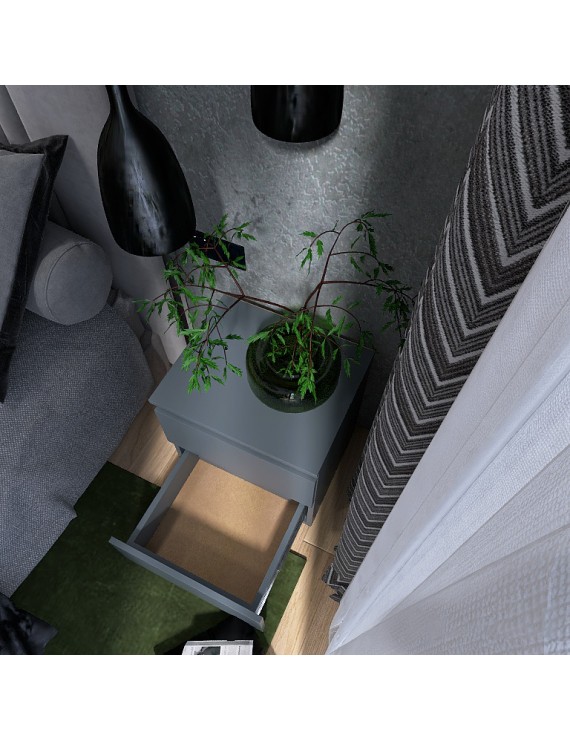 Тумба приліжкова Еверест ТЛ-1 Лайт 45х38х49 см Графіт (DTM-4911)