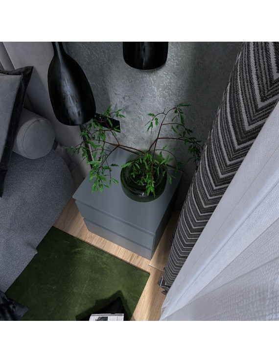 Тумба приліжкова Еверест ТЛ-1 Лайт 45х38х49 см Графіт (DTM-4911)