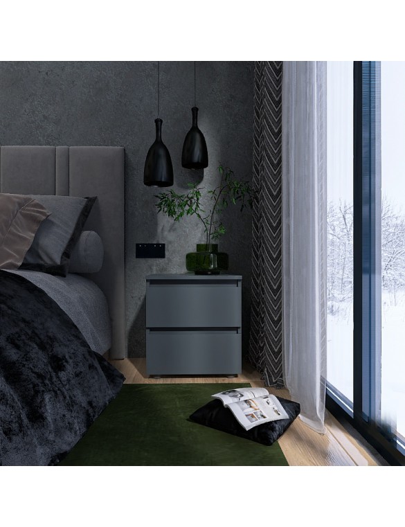 Тумба приліжкова Еверест ТЛ-1 Лайт 45х38х49 см Графіт (DTM-4911)