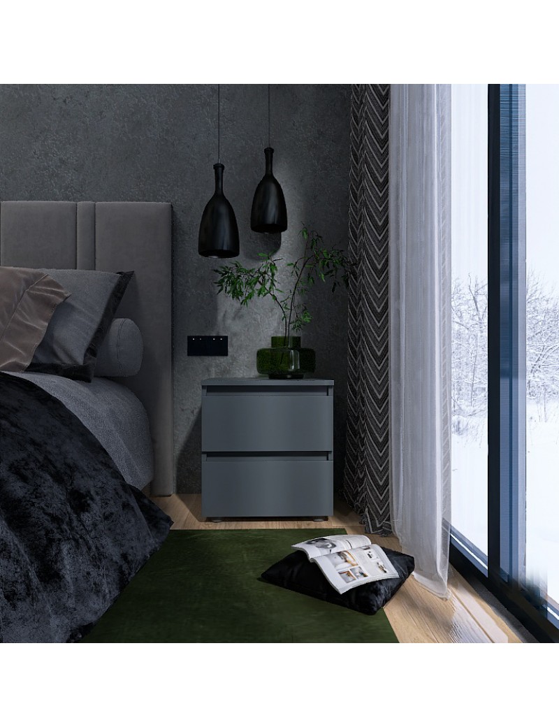 Тумба приліжкова Еверест ТЛ-1 Лайт 45х38х49 см Графіт (DTM-4911)