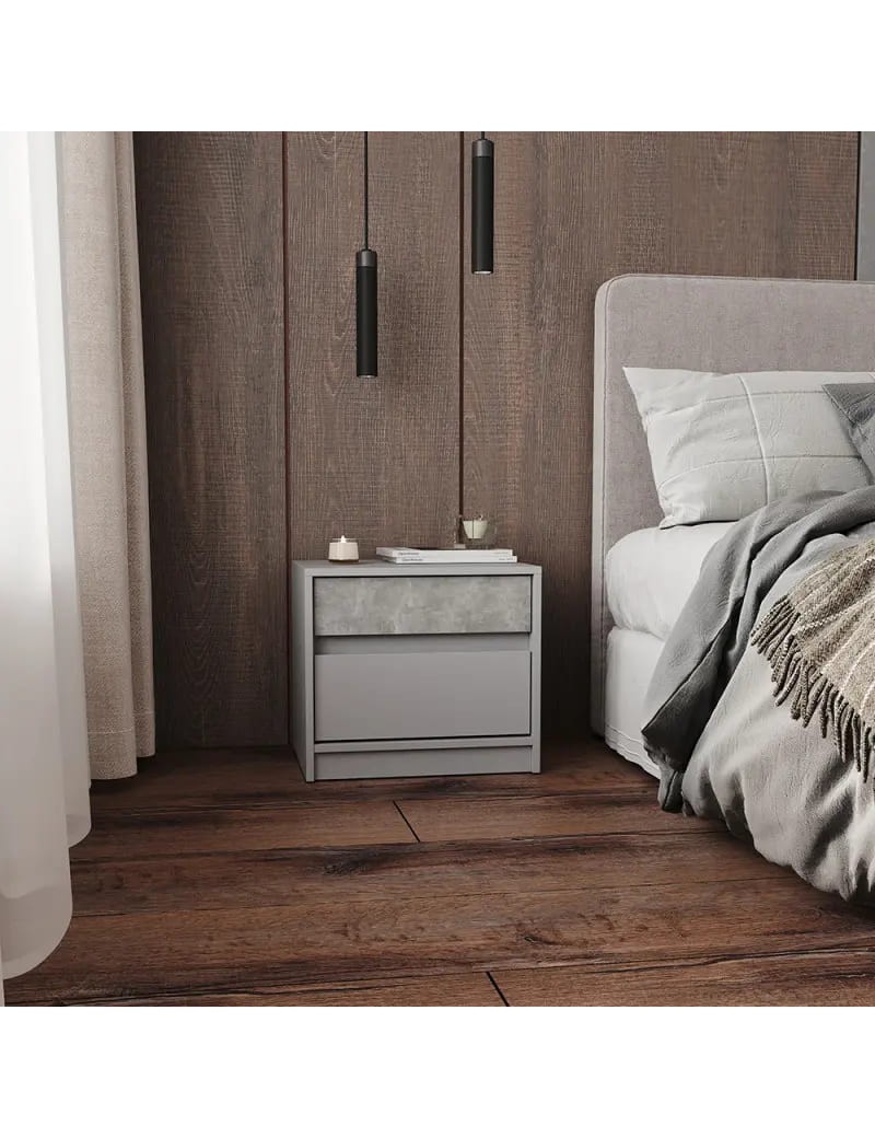 Тумба приліжкова Еверест Стайл-500 50,2х39х44,2 см Кашемір/Бетон (DTM-071155)