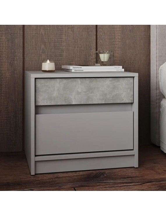 Тумба приліжкова Еверест Стайл-500 50,2х39х44,2 см Кашемір/Бетон (DTM-071155)