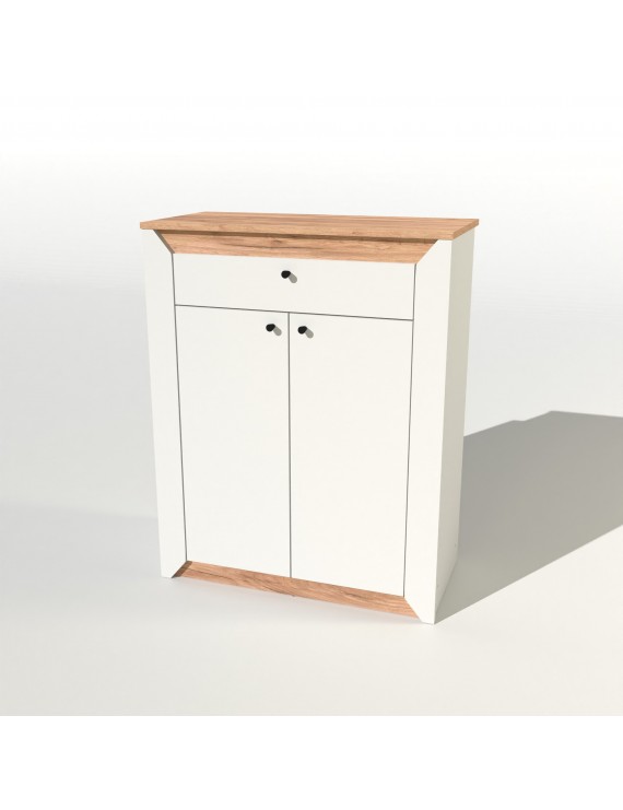 Тумба закрита Еверест Нордік-800 80х38х100 см Білий + Дуб крафт золотий (DTM-5529)