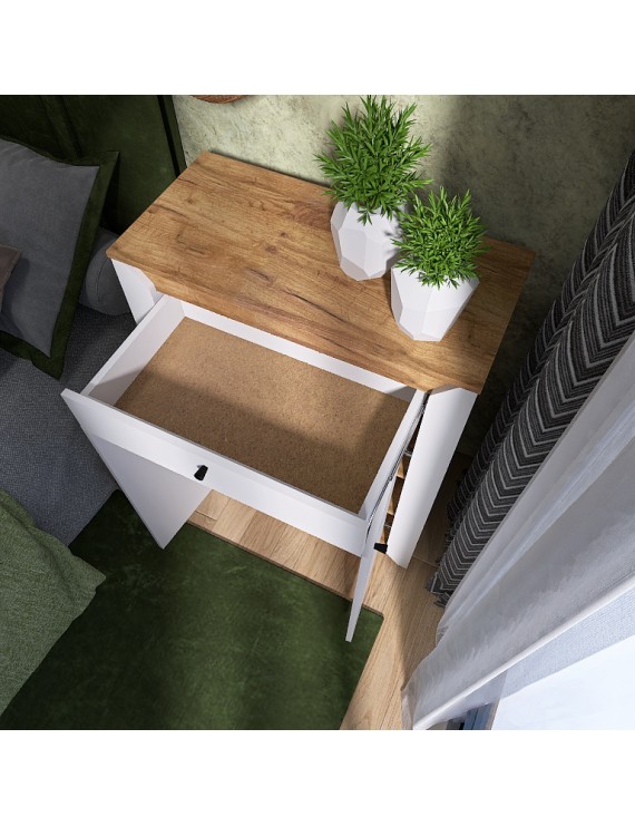 Тумба закрита Еверест Нордік-800 80х38х100 см Білий + Дуб крафт золотий (DTM-5529)