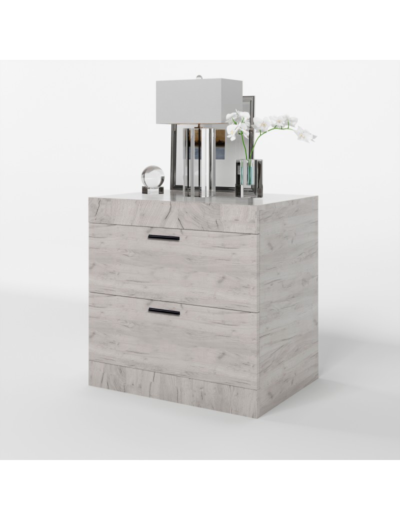 Тумба приліжкова Еверест Соната 50х38х50 дуб крафт білий (DTM-2711)