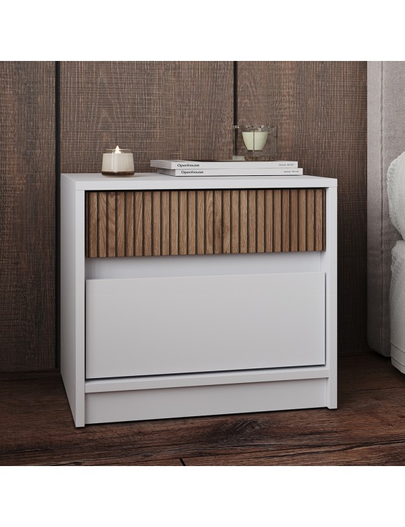 Тумба приліжкова Еверест Стайл-500 50,2х39х44,2 см Німфея Альба (білий)/Канелла (DTM-073575)