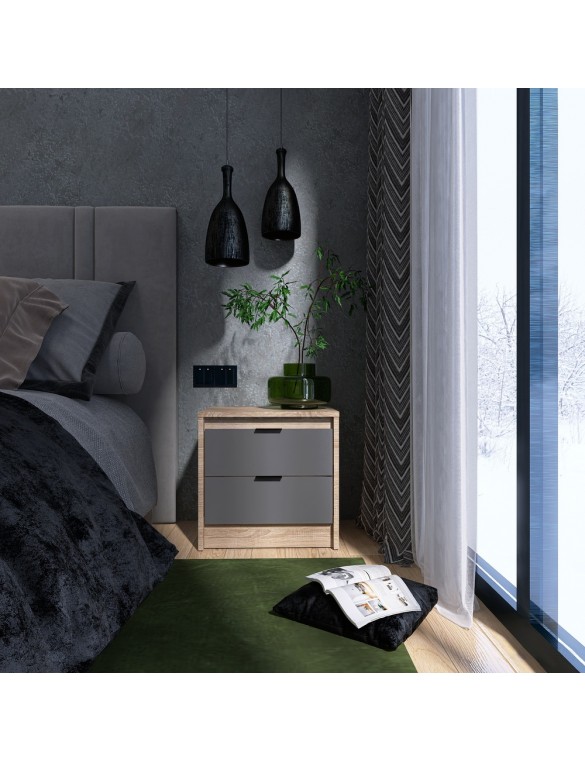 Тумба приліжкова Еверест Сіті-450 45,2х38х44,2 см Дуб сонома/Графіт (DTM-071089)