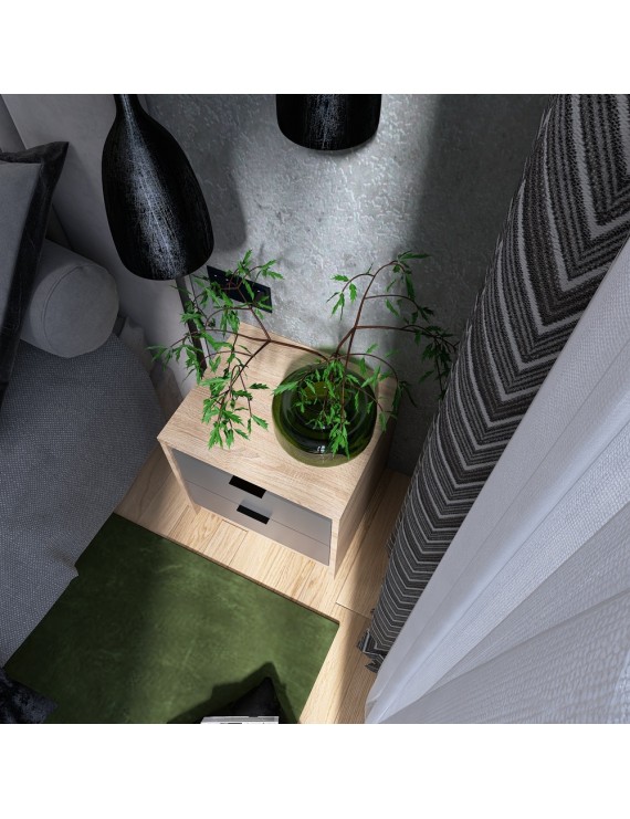 Тумба приліжкова Еверест Сіті-450 45,2х38х44,2 см Дуб сонома/Графіт (DTM-071089)