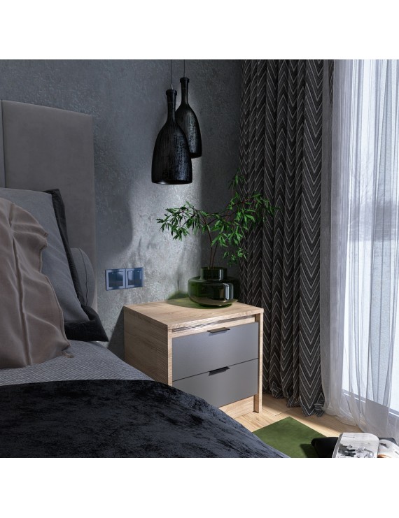 Тумба приліжкова Еверест Сіті-450 45,2х38х44,2 см Дуб сонома/Графіт (DTM-071089)