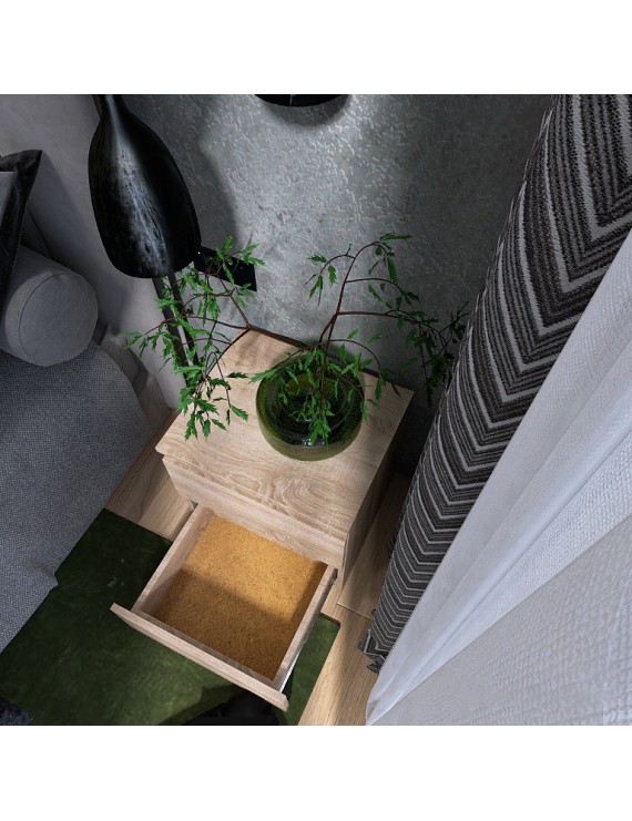 Тумба приліжкова Еверест ТЛ-1 Лайт 45х38х49 см Дуб сонома (DTM-4673)