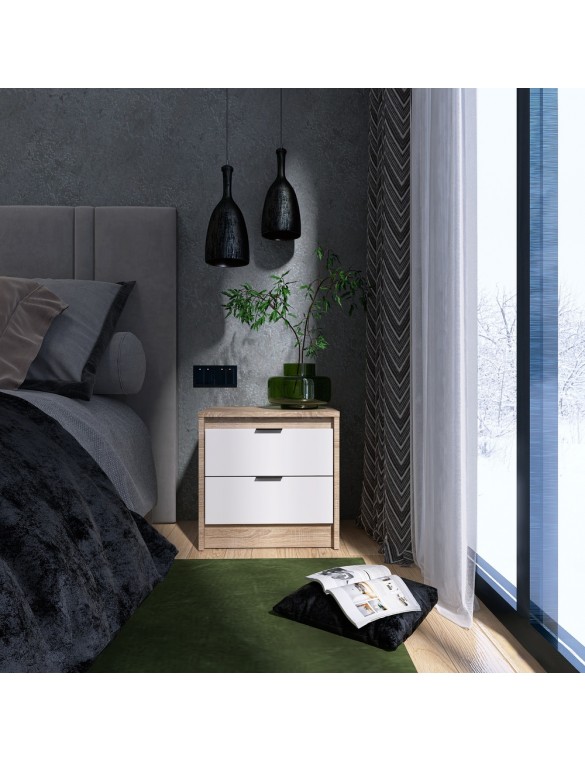 Тумба приліжкова Еверест Сіті-450 45,2х38х44,2 см Дуб сонома/Білий (DTM-071090)