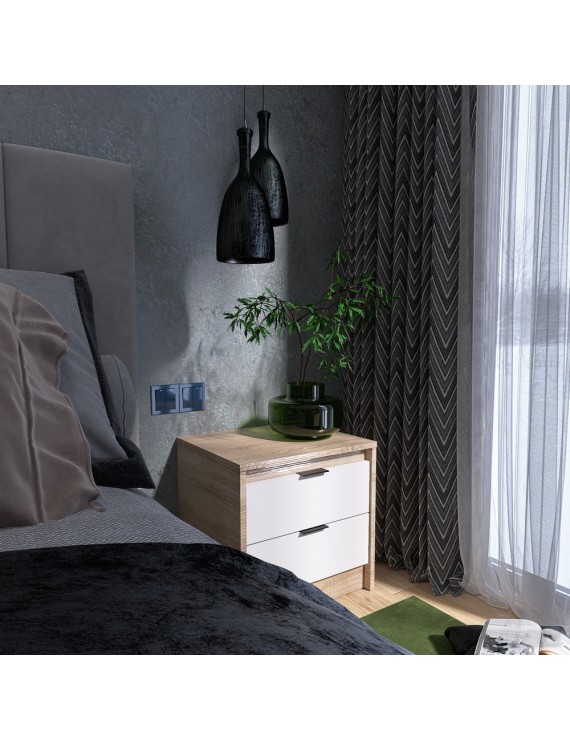 Тумба приліжкова Еверест Сіті-450 45,2х38х44,2 см Дуб сонома/Білий (DTM-071090)