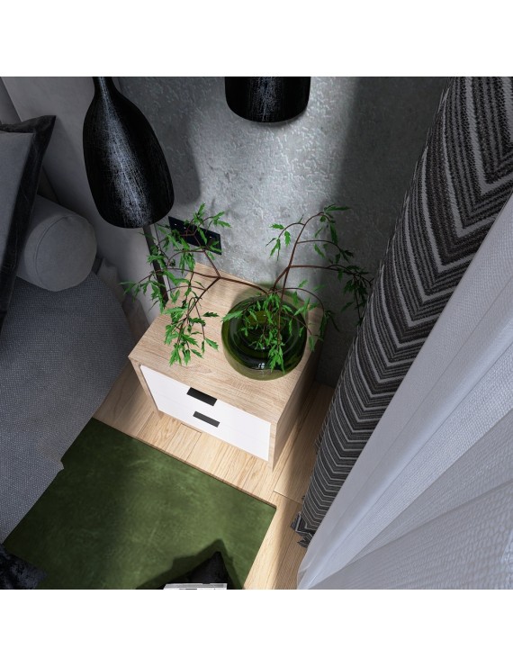 Тумба приліжкова Еверест Сіті-450 45,2х38х44,2 см Дуб сонома/Білий (DTM-071090)