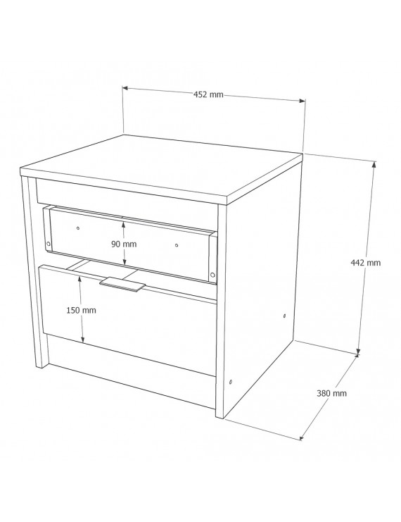 Тумба приліжкова Еверест Сіті-450 45,2х38х44,2 см Дуб сонома/Білий (DTM-071090)
