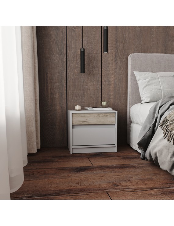 Тумба приліжкова Еверест Стайл-500 50,2х39х44,2 см Кашемір/Дуб крафт сірий (DTM-071160)