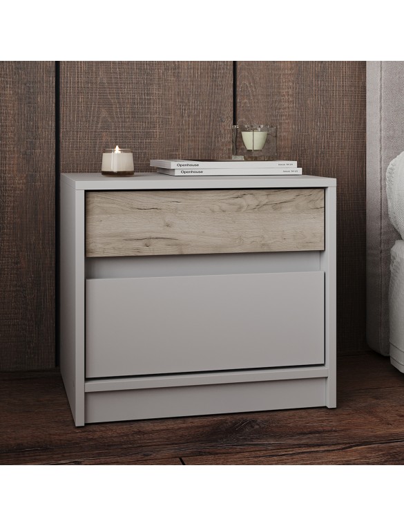 Тумба приліжкова Еверест Стайл-500 50,2х39х44,2 см Кашемір/Дуб крафт сірий (DTM-071160)