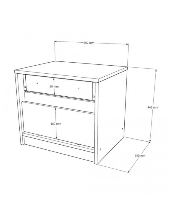 Тумба приліжкова Еверест Стайл-500 50,2х39х44,2 см Кашемір/Дуб крафт сірий (DTM-071160)