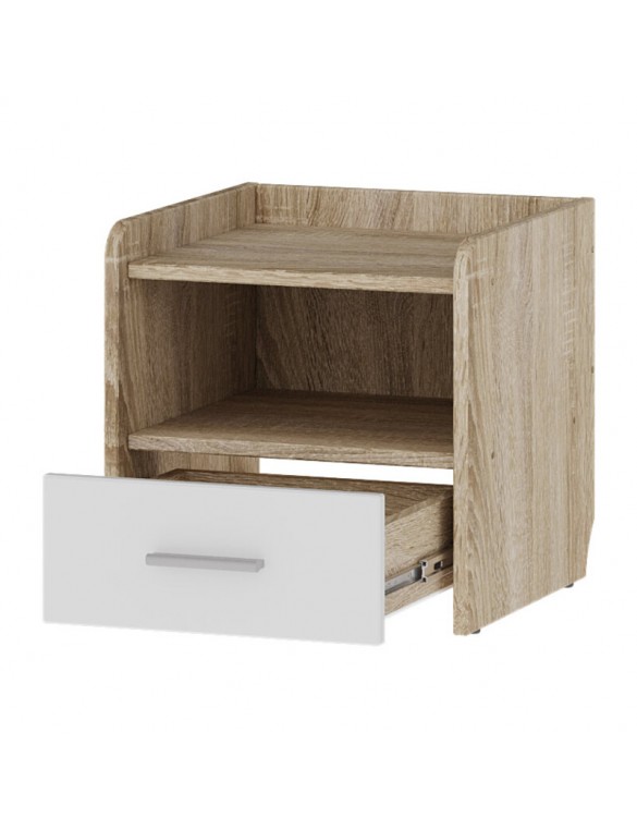 Тумба біля ліжка Еверест Т-1 40х40х40 Дуб сонома/Білий (DTM-073860)