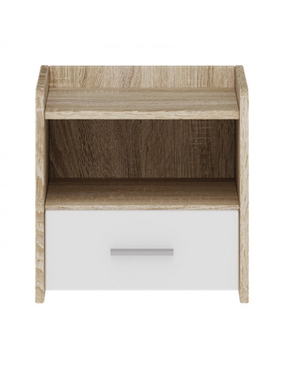 Тумба біля ліжка Еверест Т-1 40х40х40 Дуб сонома/Білий (DTM-073860)