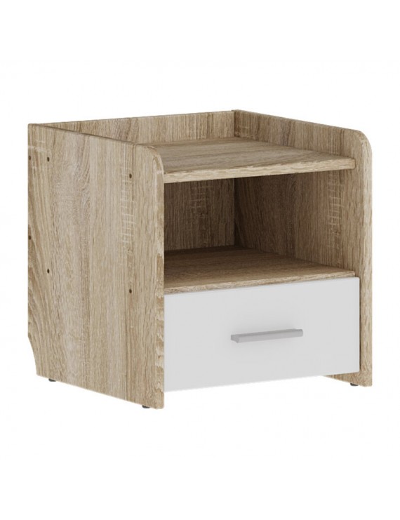 Тумба біля ліжка Еверест Т-1 40х40х40 Дуб сонома/Білий (DTM-073860)