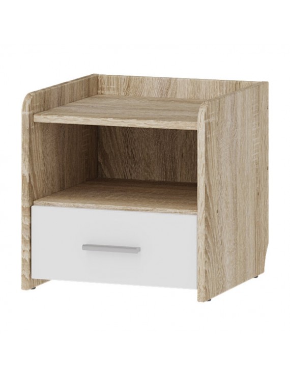 Тумба біля ліжка Еверест Т-1 40х40х40 Дуб сонома/Білий (DTM-073860)