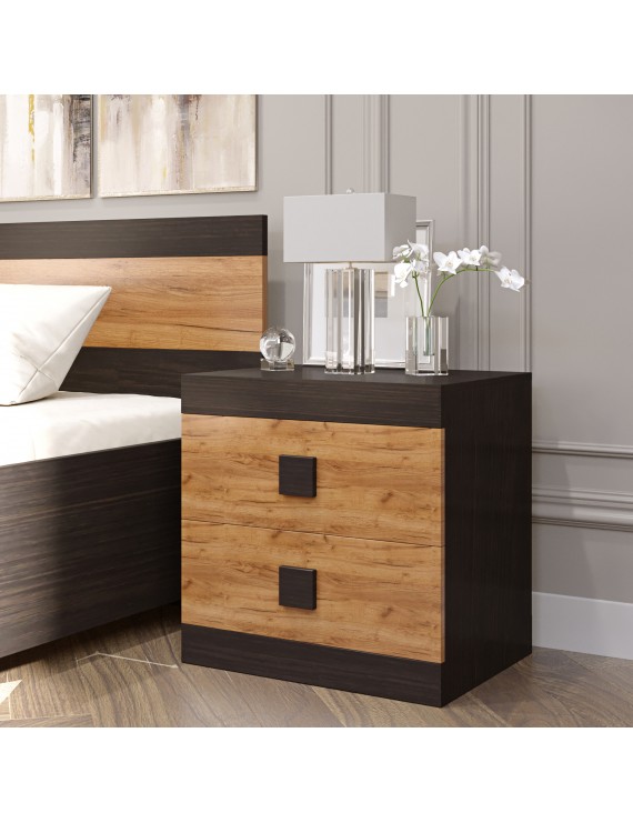 Тумба біля ліжка Еверест Соната 50х38х50 венге темний + дуб крафт золотий (DTM-2076)