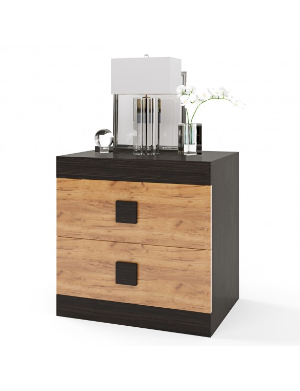 Тумба біля ліжка Еверест Соната 50х38х50 венге темний + дуб крафт золотий (DTM-2076)