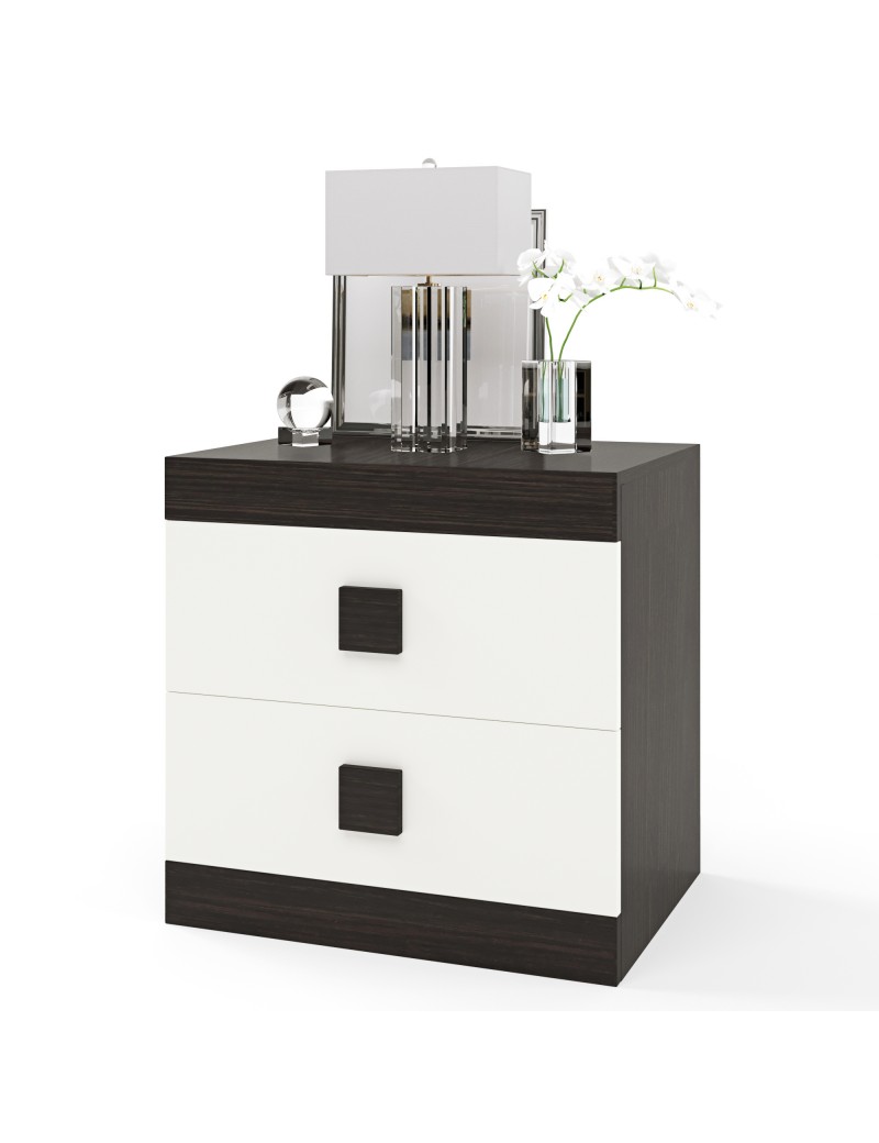 Тумба біля ліжка Еверест Соната 50х38х50 венге темний + білий (DTM-2077)