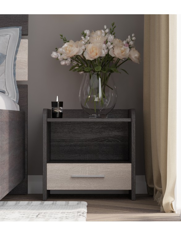 Тумба біля ліжка Еверест Т-1 40х40х40 венге + дуб молочний (DTM-2078)