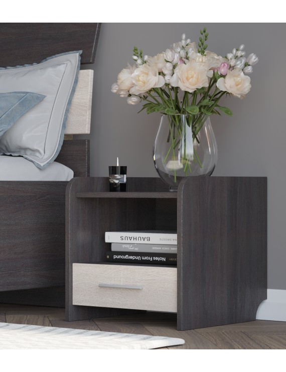Тумба біля ліжка Еверест Т-1 40х40х40 венге + дуб молочний (DTM-2078)